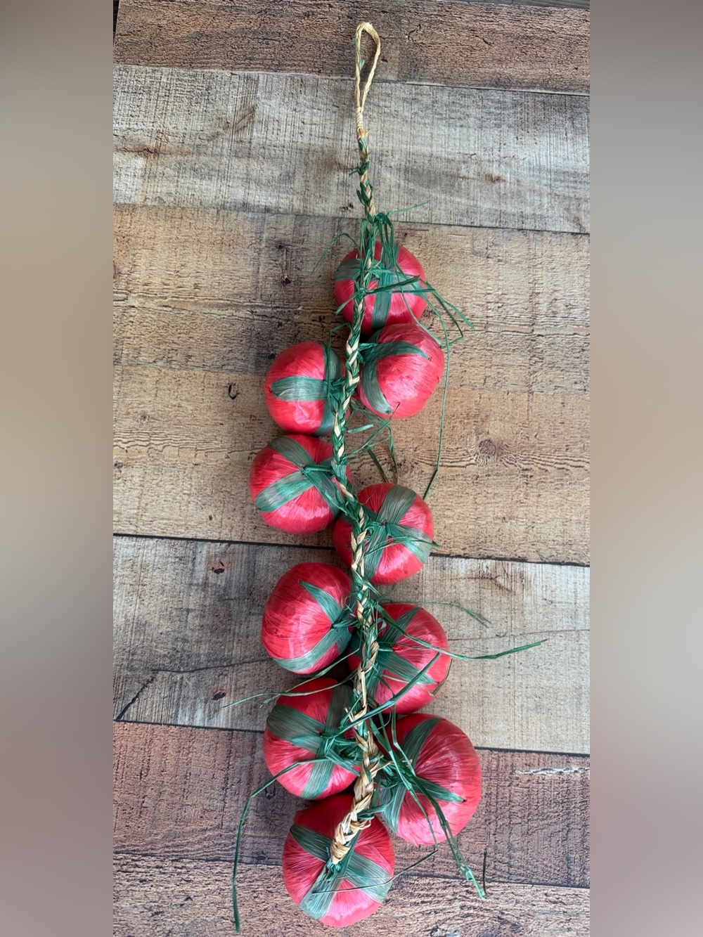 Decorative Faux Tomato Raffia Hanging Garland